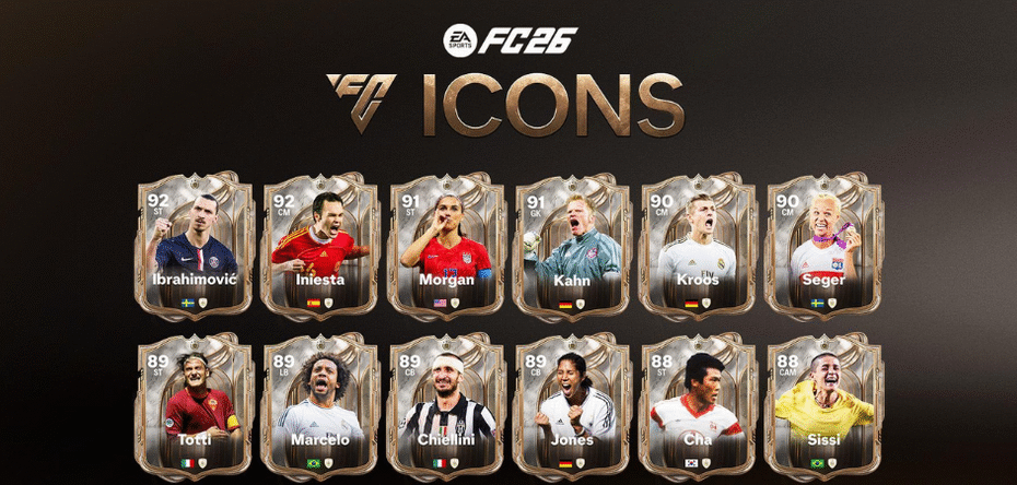 EA Sports FC 26 Icons Marcelo Iniesta Zlatan